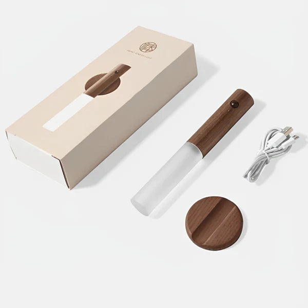 Luminária de Parede com Sensor e Base Magnética – Madeira e LED Inteligente