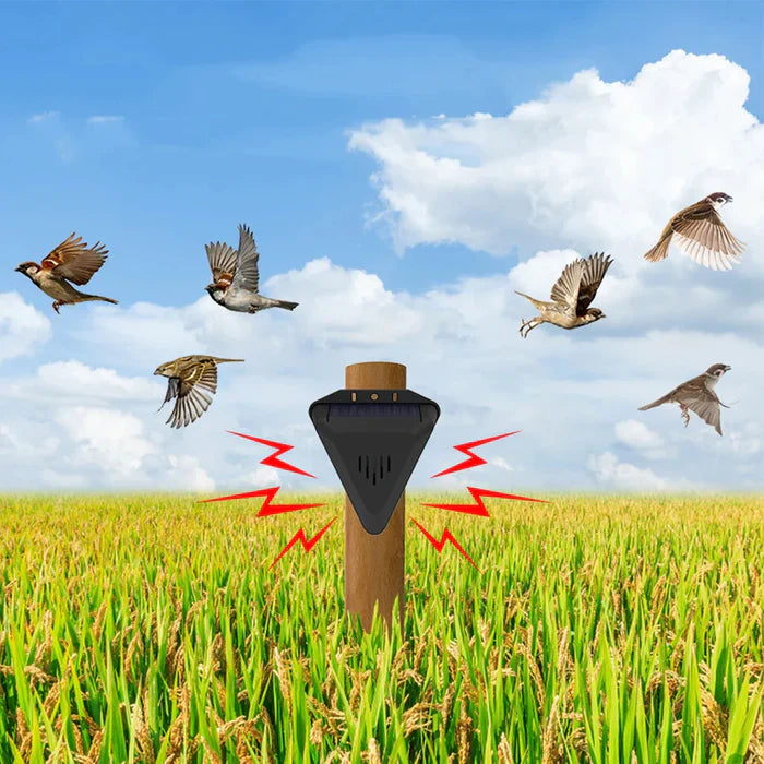 Alarme Solar Repelente de Pássaros Impermeável – Proteção para Jardins e Lavouras