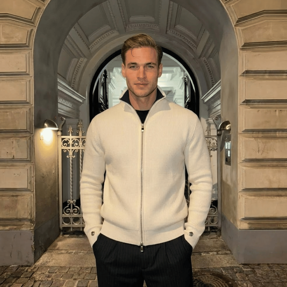 Cardigan Masculino de Tricot com Zíper
