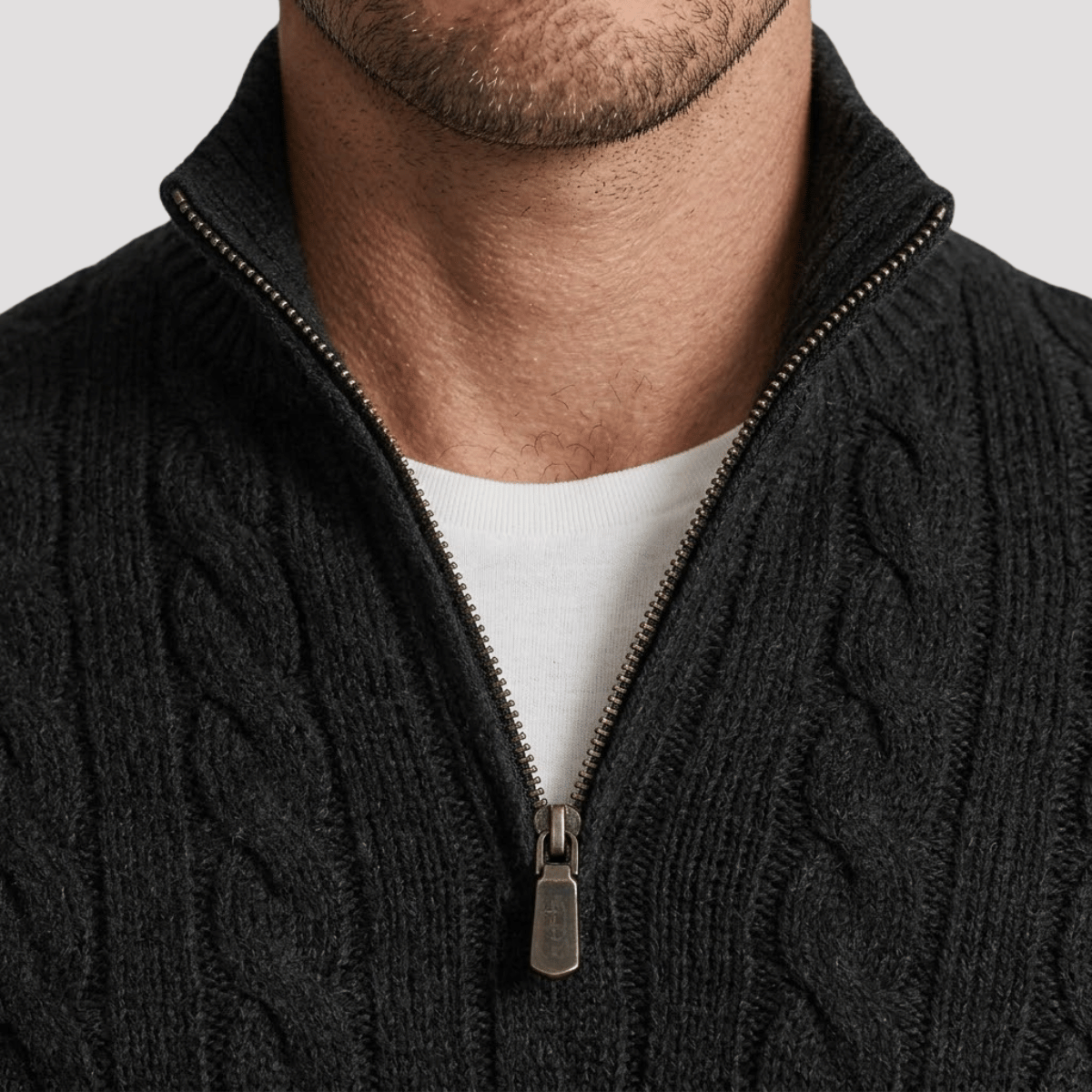 Suéter Quarter Zip Masculino Texturizado