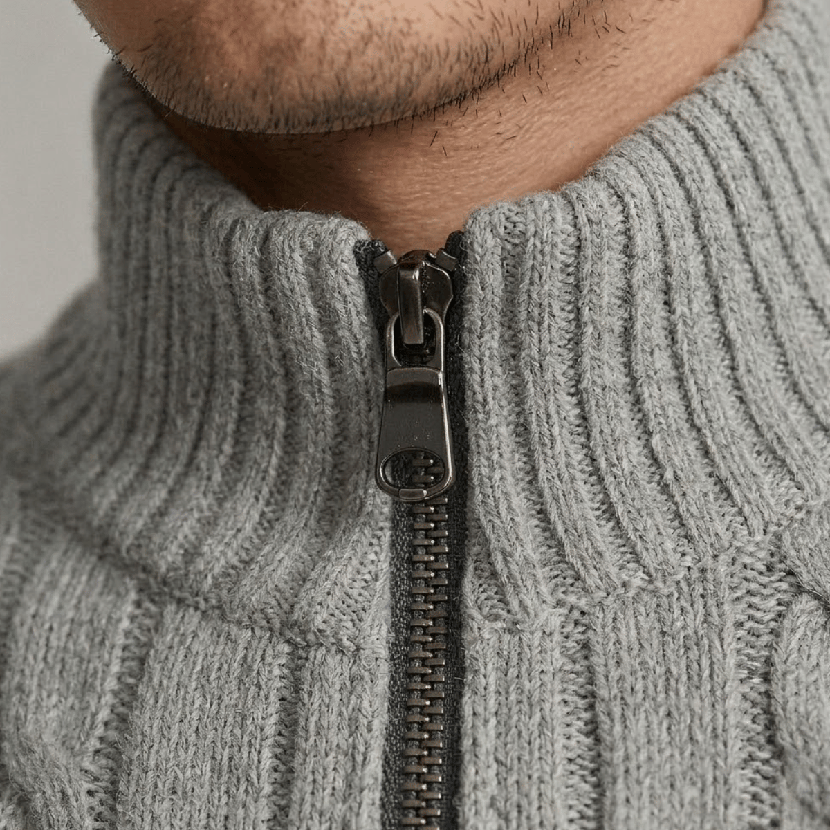 Suéter Quarter Zip Masculino Texturizado