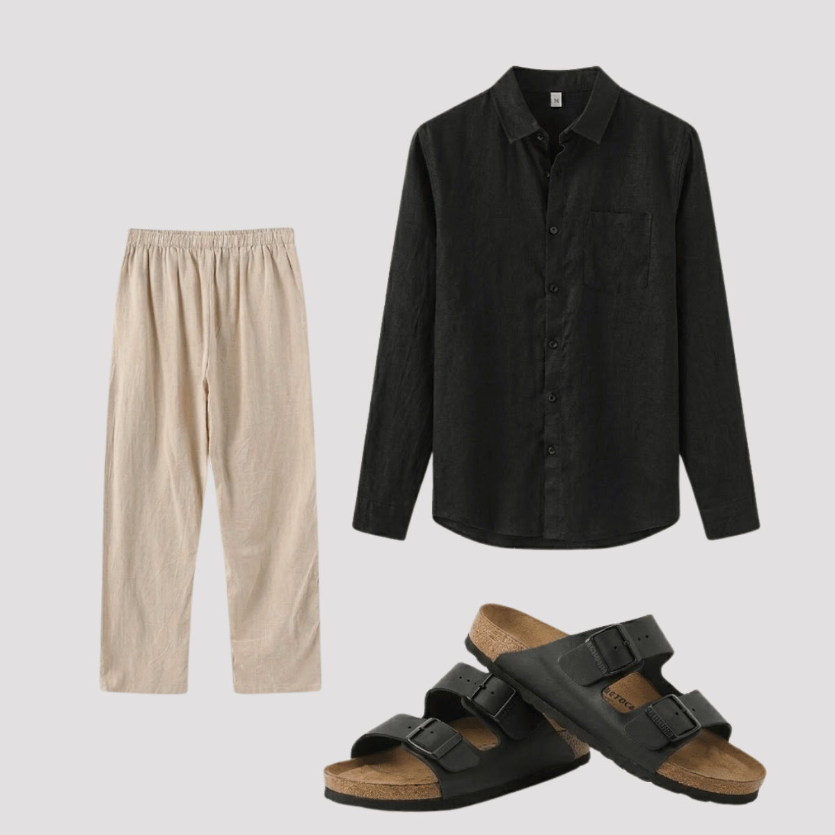 Conjunto Masculino de linho com sandália