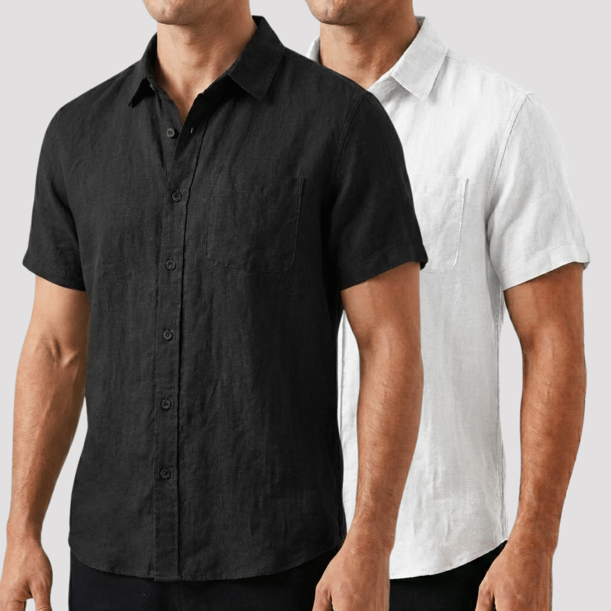 Kit 2 Camisas De Linho Lisa Masculina