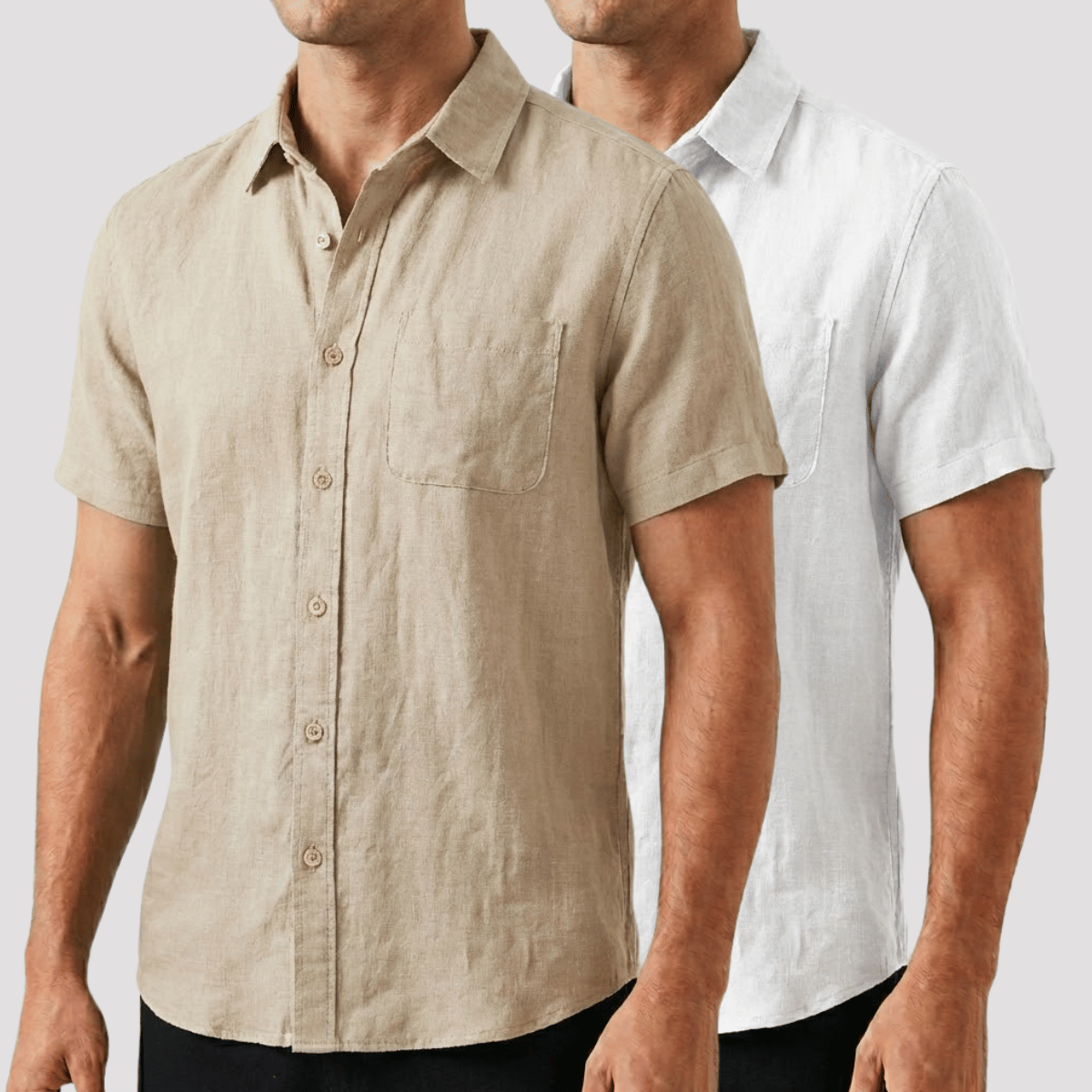 Kit 2 Camisas De Linho Lisa Masculina
