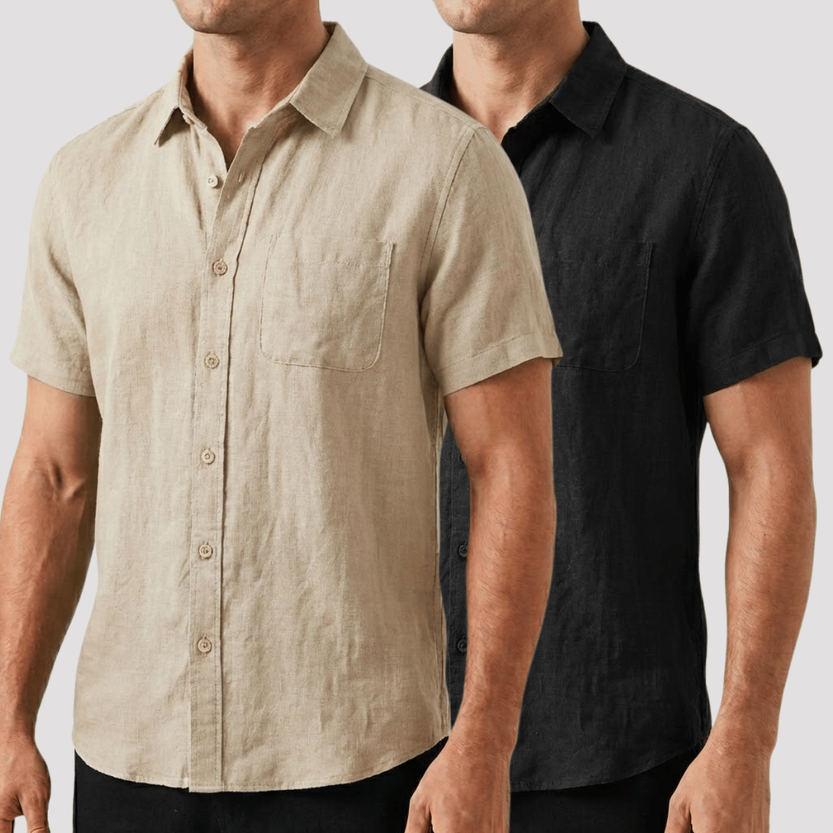 Kit 2 Camisas De Linho Lisa Masculina