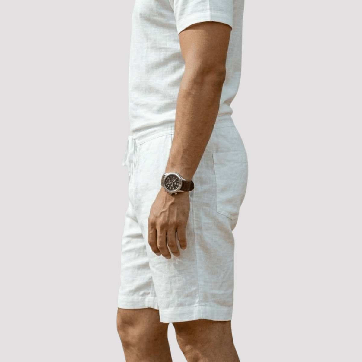 Kit 2 Bermudas de Linho Masculina Branca