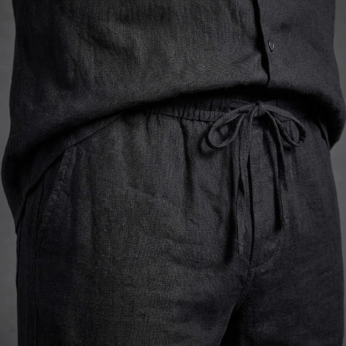 Conjunto Masculino de Linho Preto