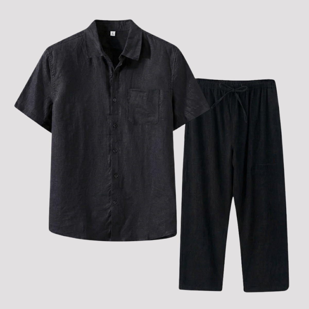 Conjunto Masculino de Linho Preto
