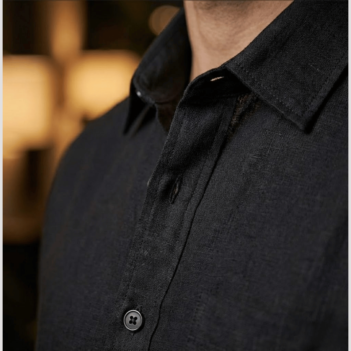 Conjunto Masculino de Linho Preto