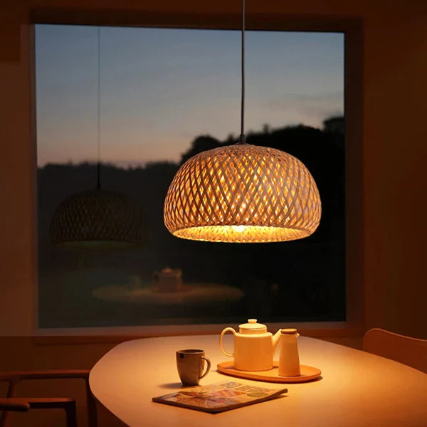 Luminária Pendente Bambu Rattan Loom — Toque de sofisticação natural
