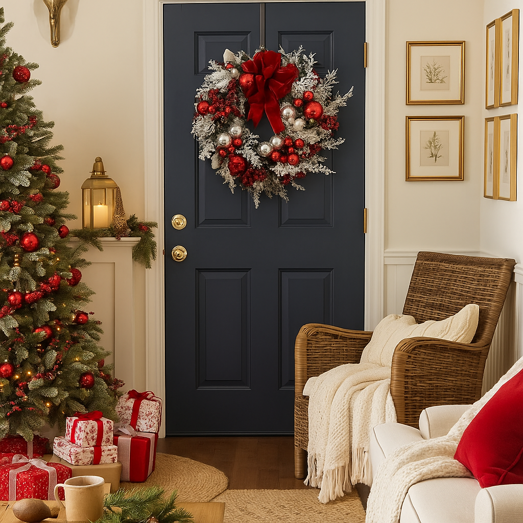 Guirlanda de Natal Rattan Nevada Elegância e Tradição em Cada Detalhe