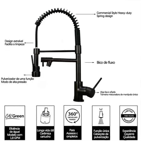 Torneira Gourmet Bico Duplo 360° Versatilidade com Estilo e Robustez