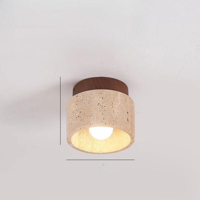 Lustre Pedra Travertino Luminária de Teto