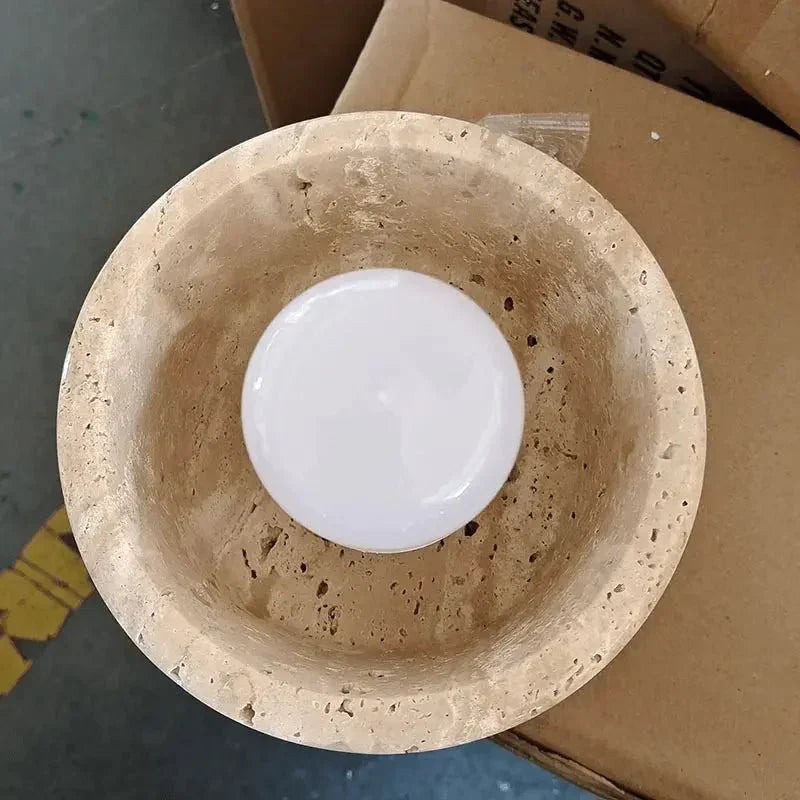 Lustre Pedra Travertino Luminária de Teto