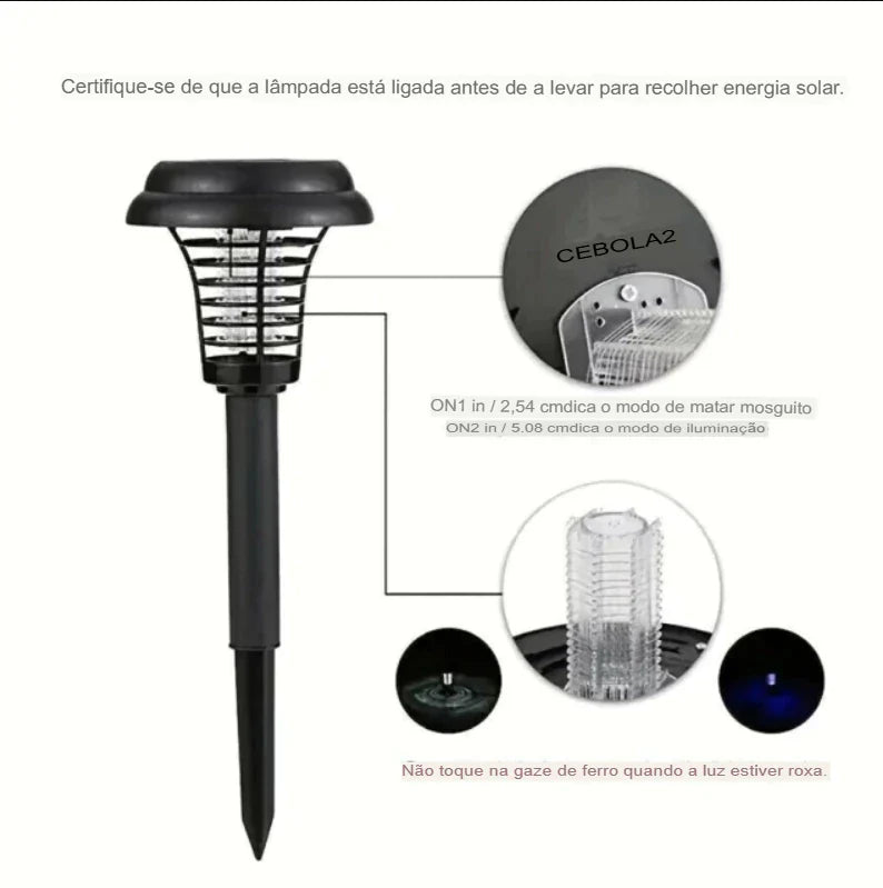 Luminária Solar Repelente de Mosquitos Proteção Natural e Eficiente