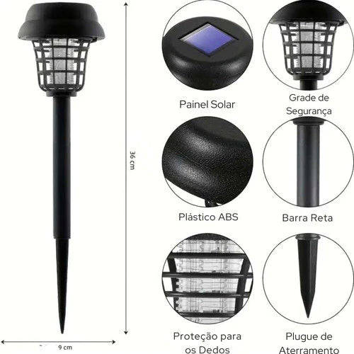Luminária Solar Repelente de Mosquitos Proteção Natural e Eficiente