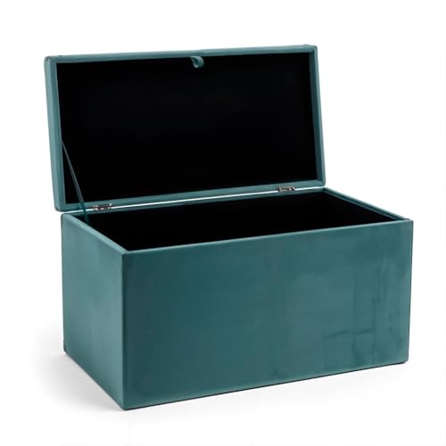Baú Organizador Banco Retangular em Veludo 90x40x44cm