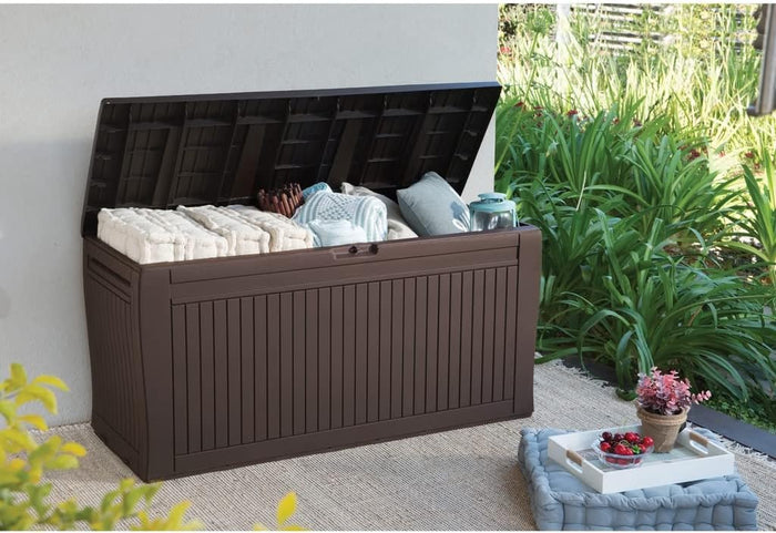 Keter Comfy Deck Box Baú Multiuso 270L Marrom