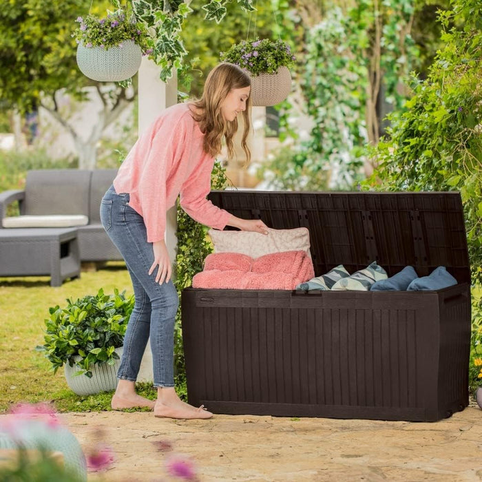 Keter Comfy Deck Box Baú Multiuso 270L Marrom