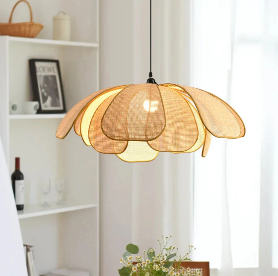 Luminária Pendente Minimalista Rattan