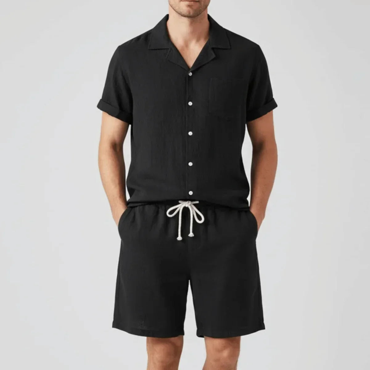 Conjunto de Praia Masculino em Linho