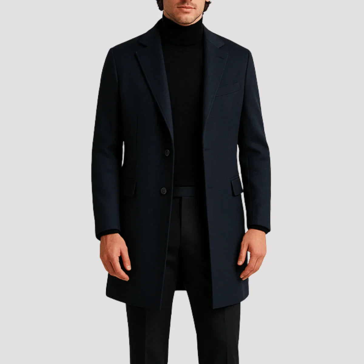Sobretudo Masculino Longo Elegante