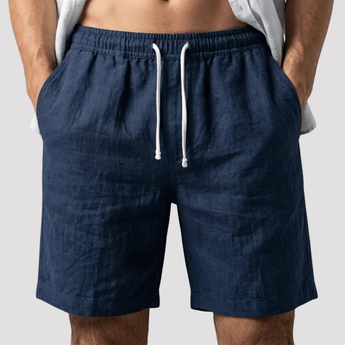 Bermuda de Linho Masculina Lisa