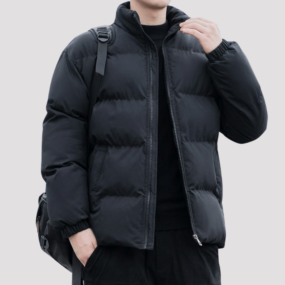 Jaqueta Masculina Puffer com Ziper