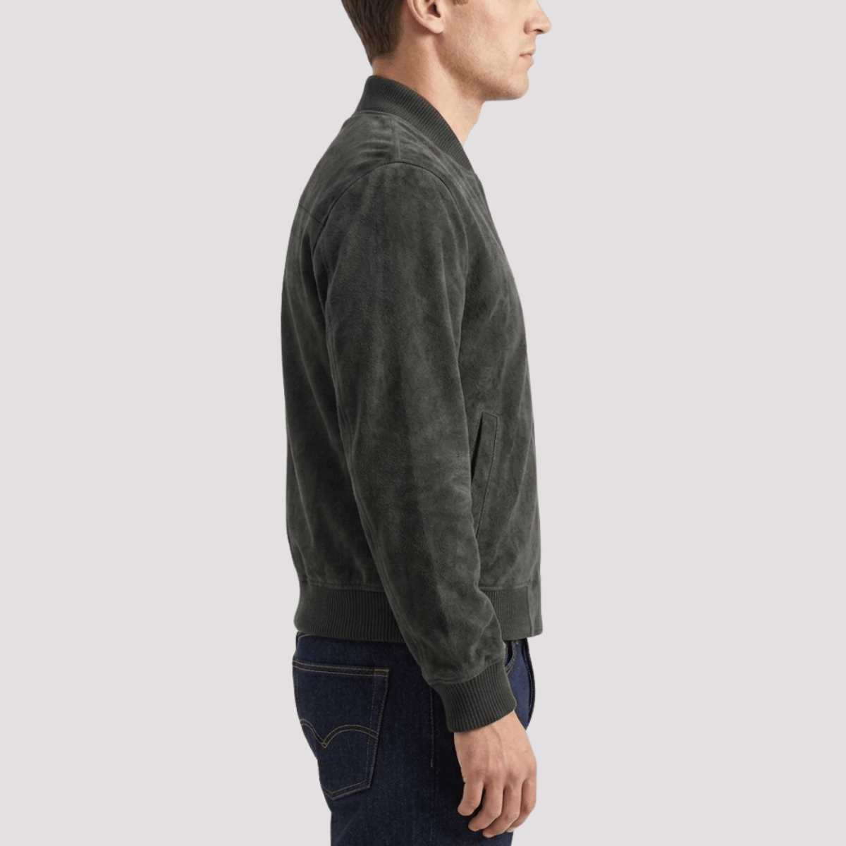 Jaqueta de Camurça Masculina com Ziper