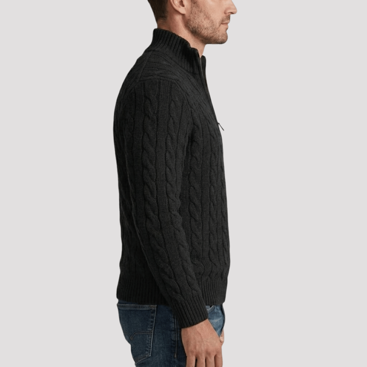 Suéter Quarter Zip Masculino Texturizado