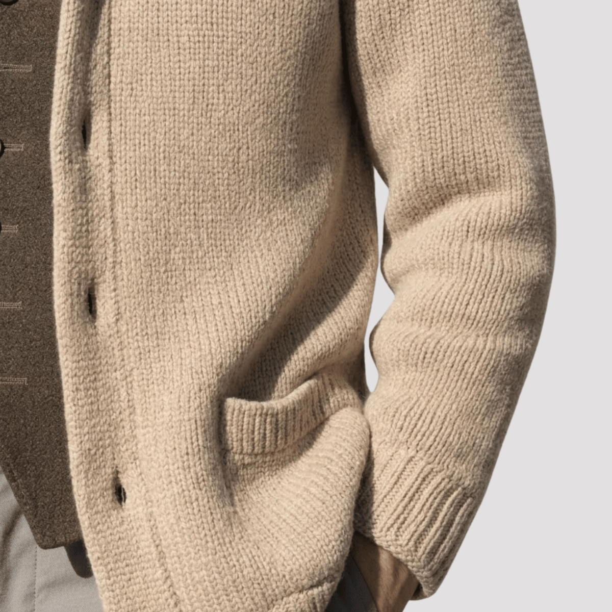 Cardigan Masculino Tricot Flanelado