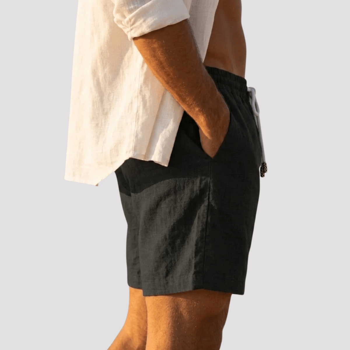Bermuda de Linho Masculina Lisa