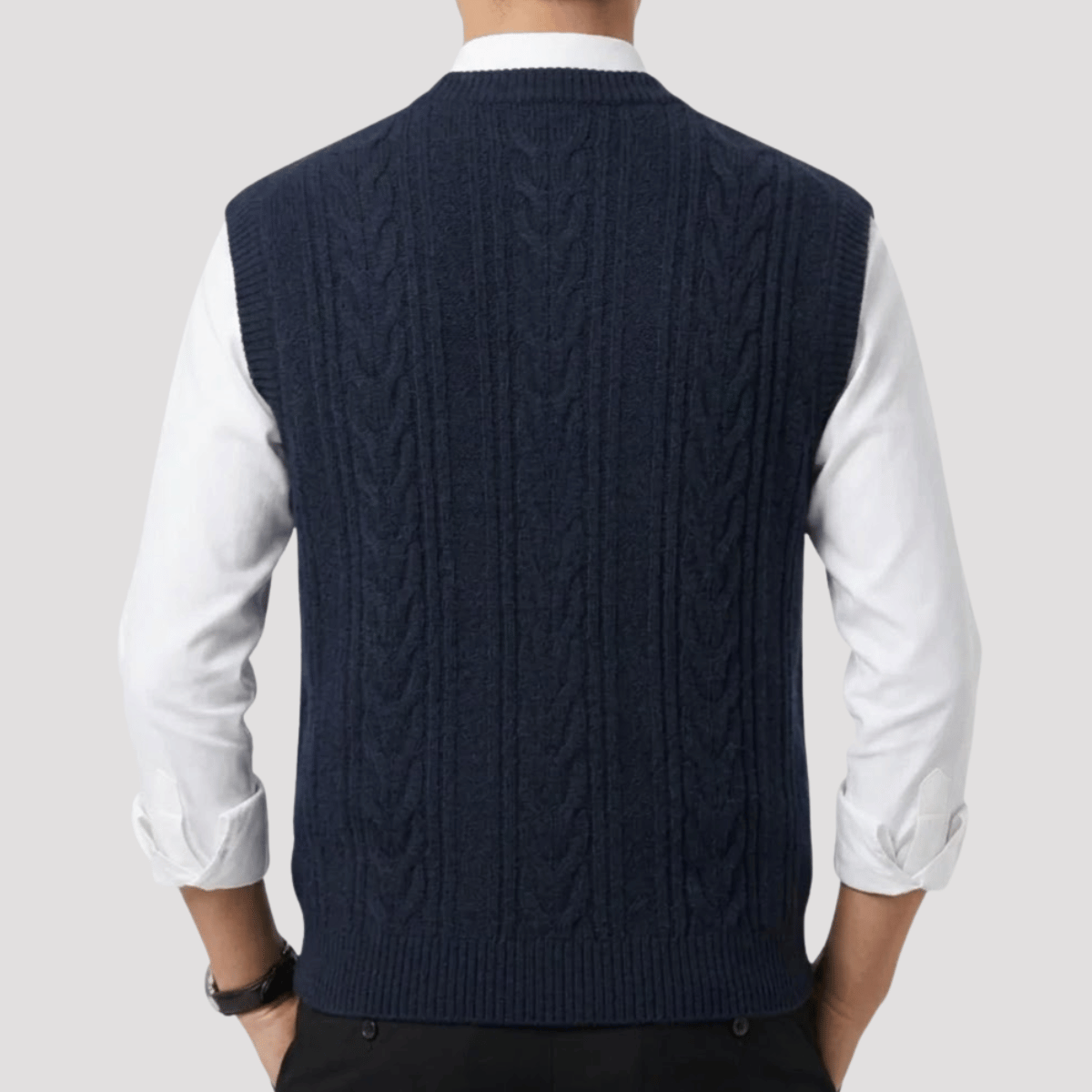 Colete Masculino de Tricot em Lã