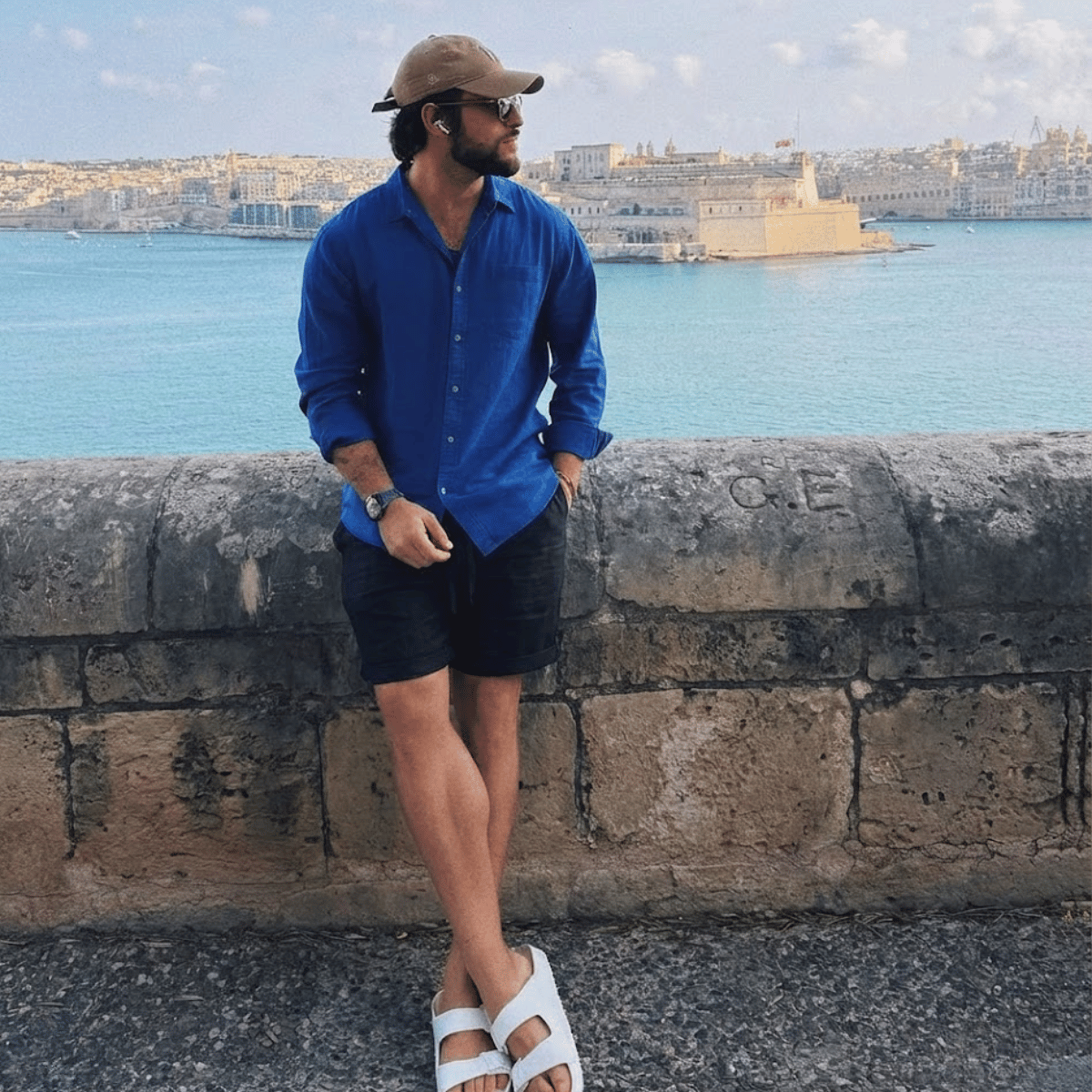 Bermuda de Linho Masculina Reta