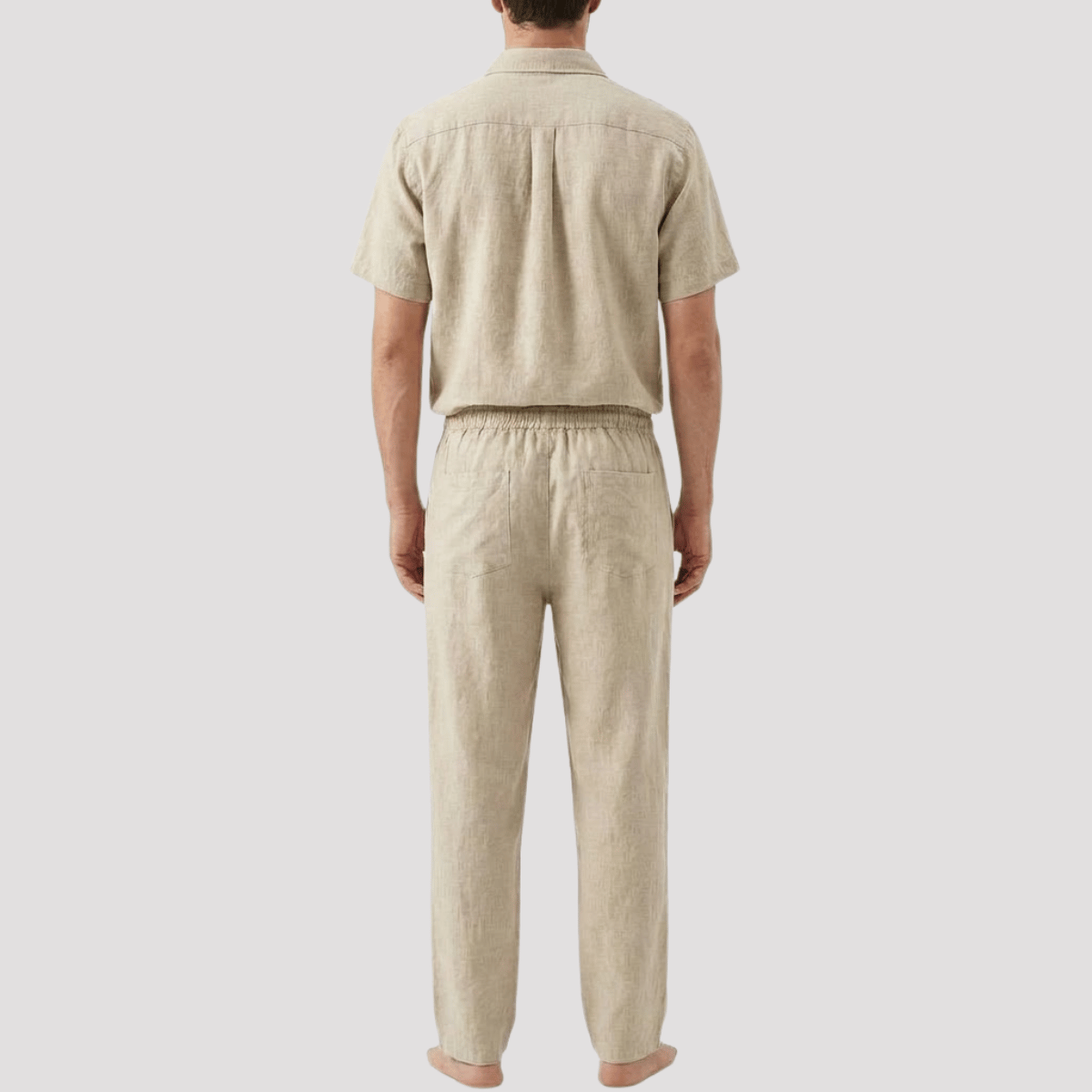 Conjunto Masculino Camisa + Calça de linho Bege