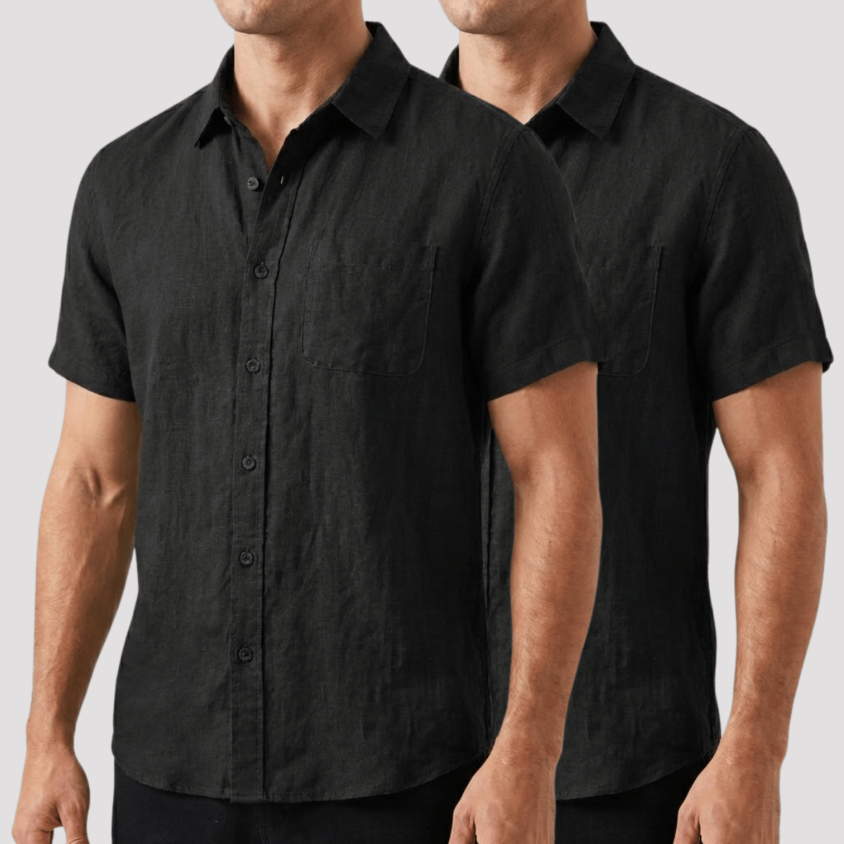 Kit 2 Camisas De Linho Lisa Masculina
