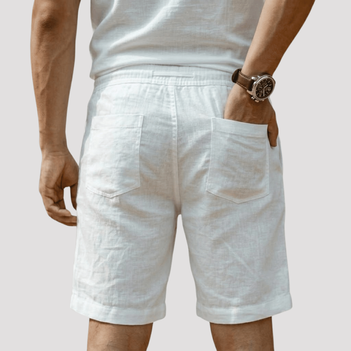 Kit 2 Bermudas de Linho Masculina Branca