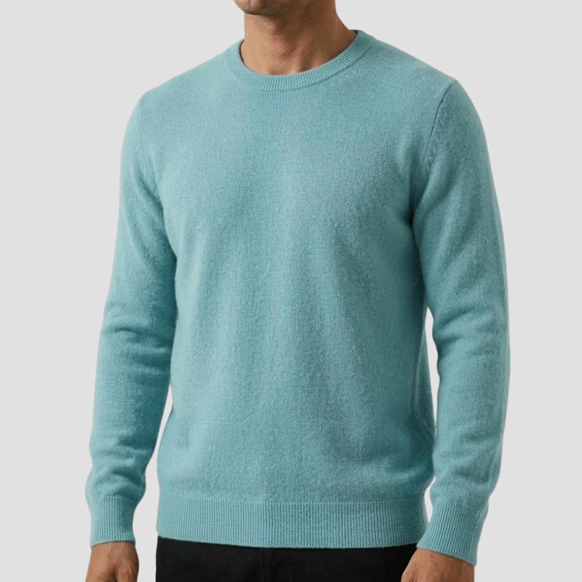 Suéter Masculino de Caxemira Gola U
