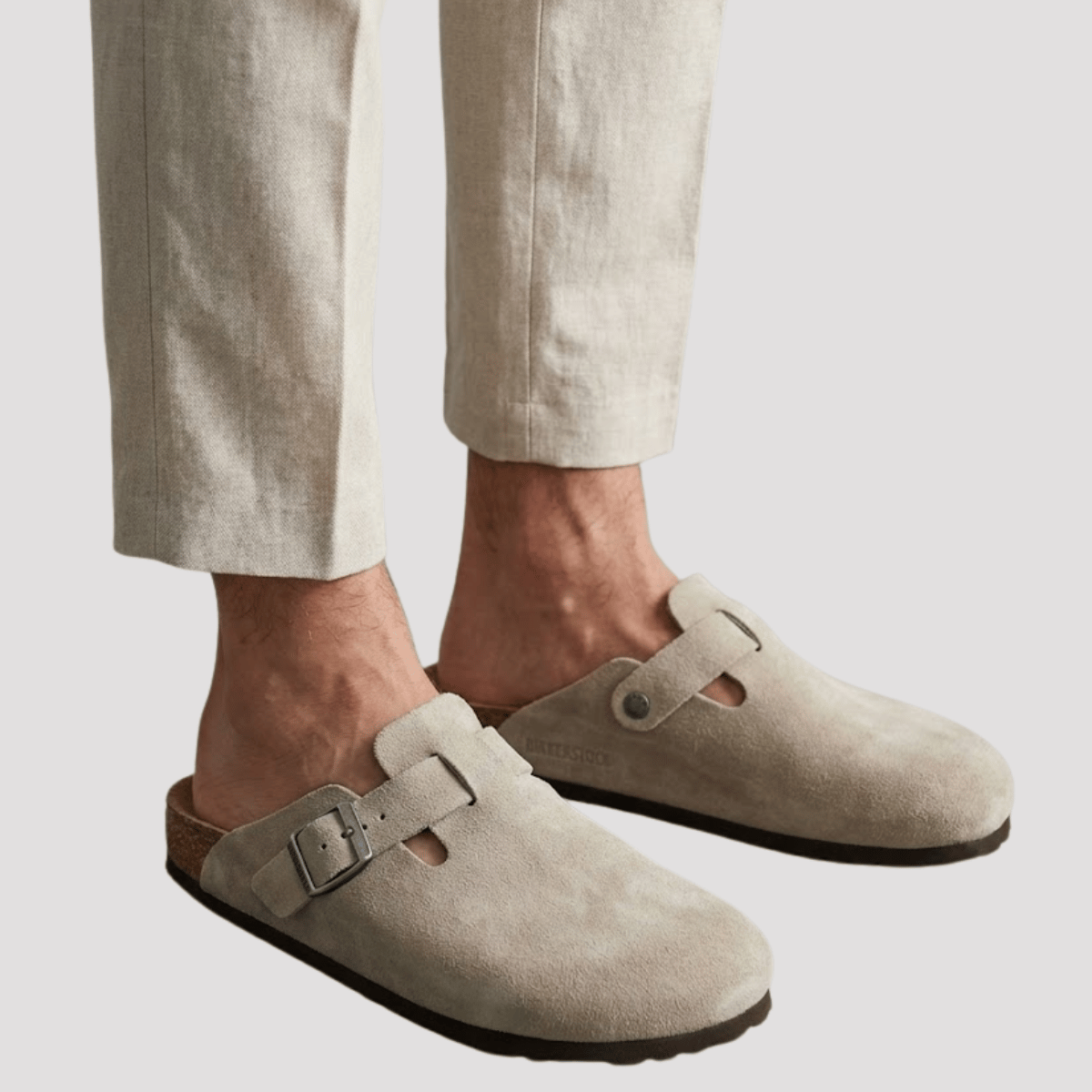Sandália Clog Maculina de Camurça