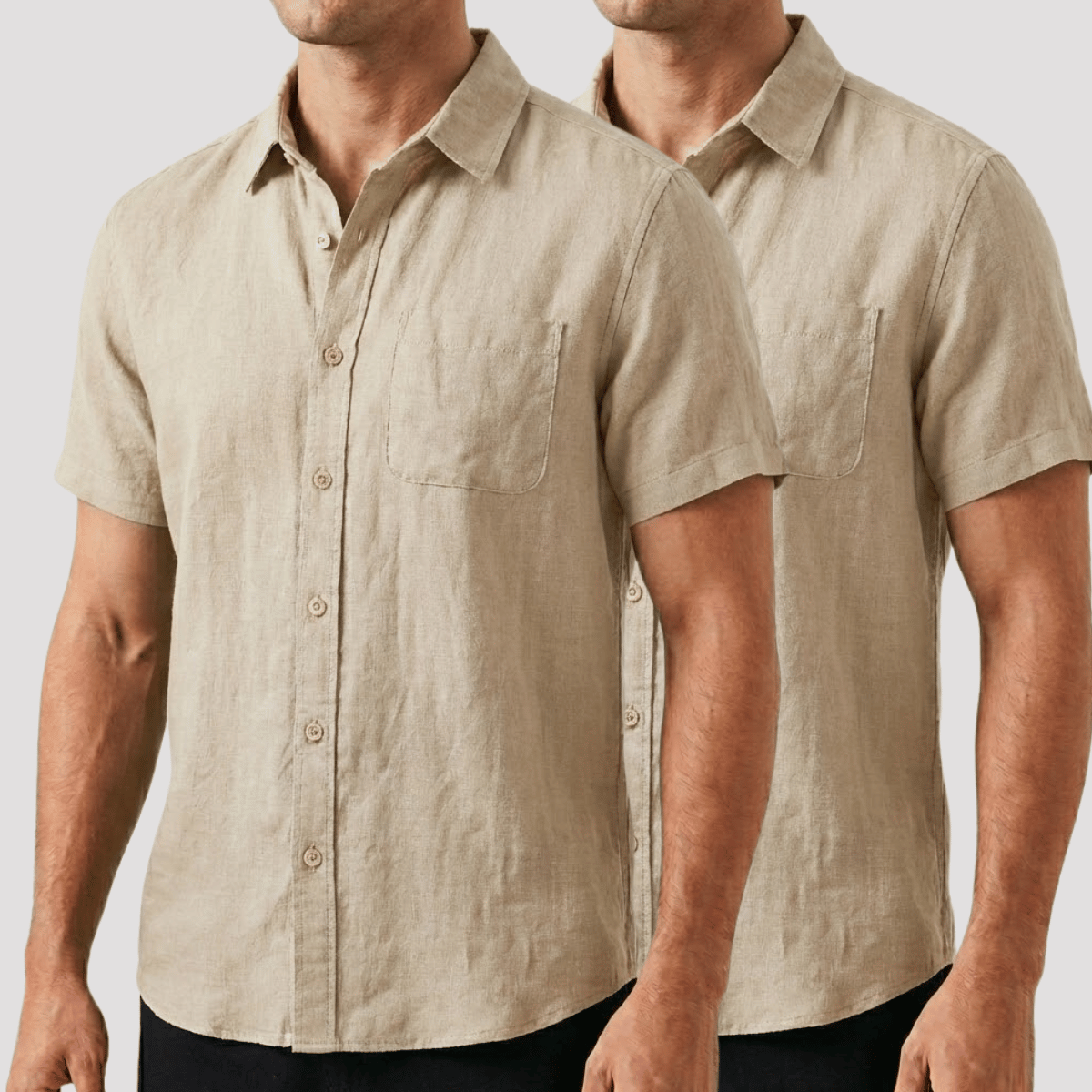 Kit 2 Camisas De Linho Lisa Masculina
