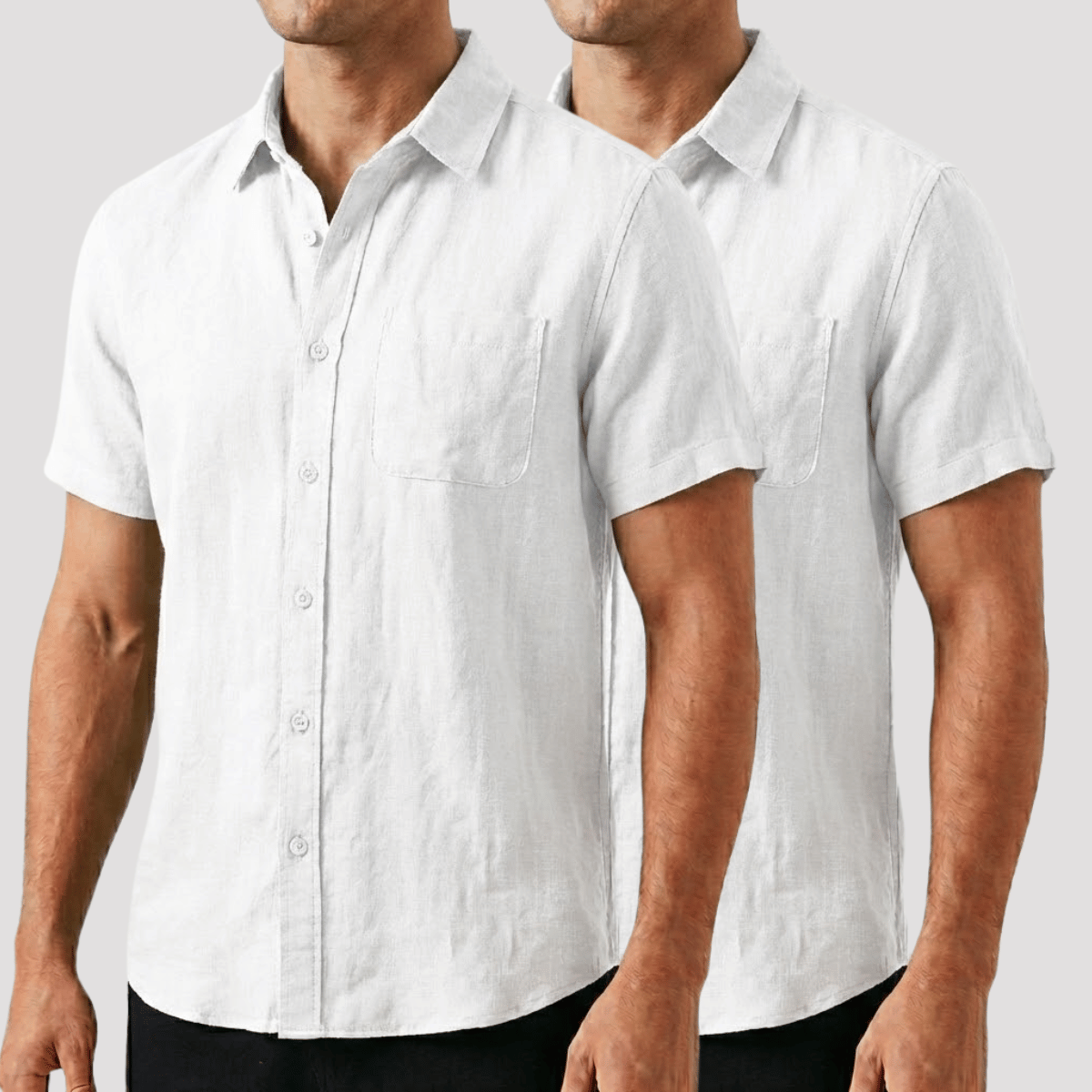 Kit 2 Camisas De Linho Lisa Masculina