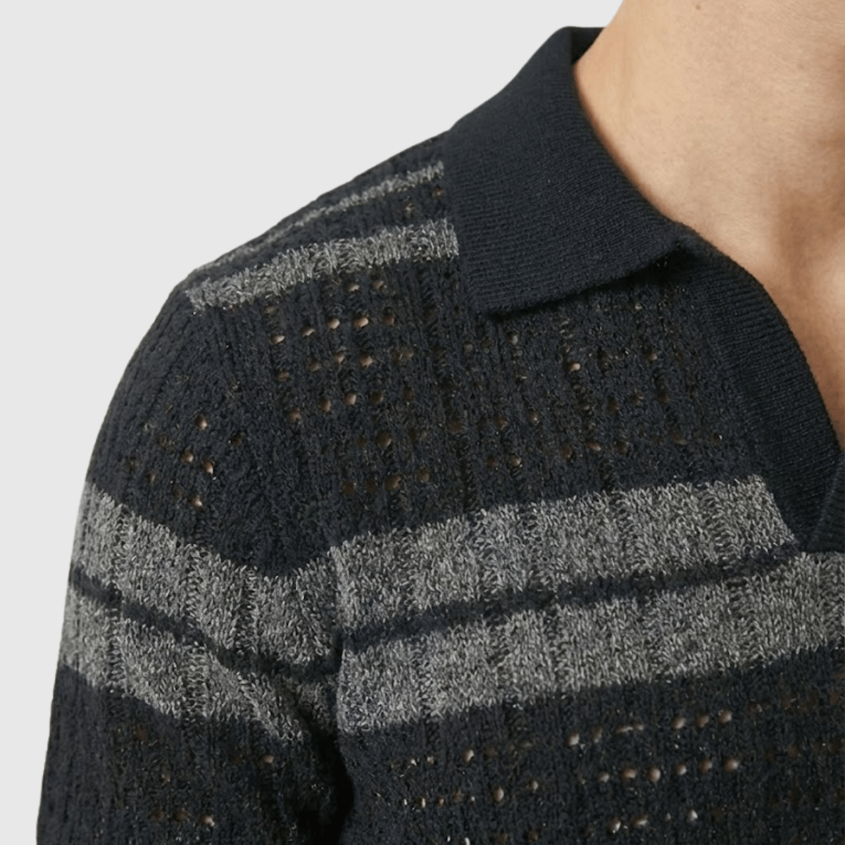 Camisa Polo Tricot Masculina Preta