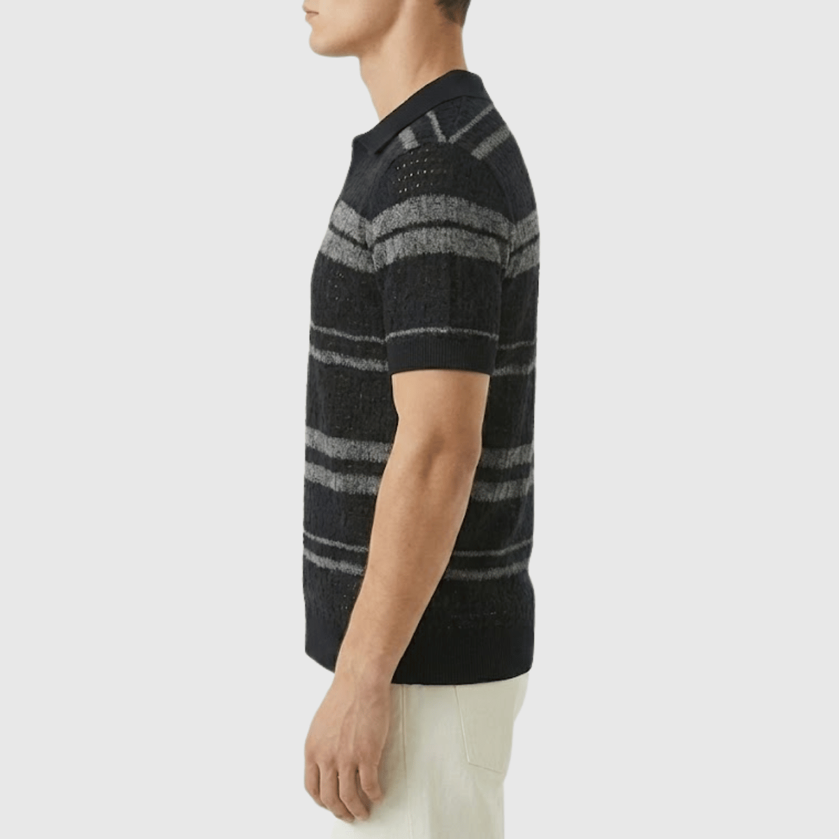 Camisa Polo Tricot Masculina Preta